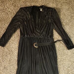 SALE-Vintage/Elegant Black Women's Jumpsuit with Belt